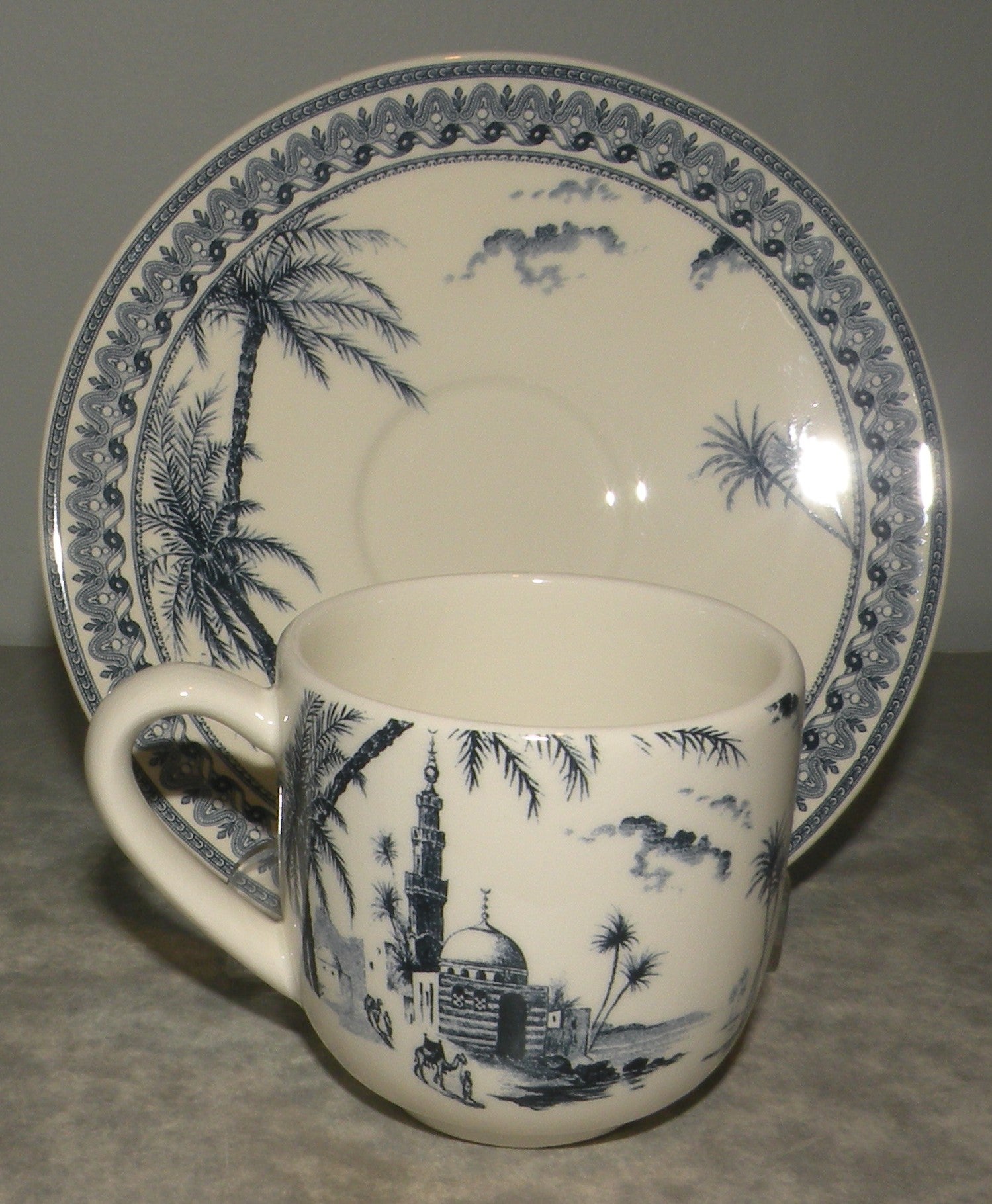 Coffee ( Espresso ) cup & Saucer,  , Les Depareillees in Blue