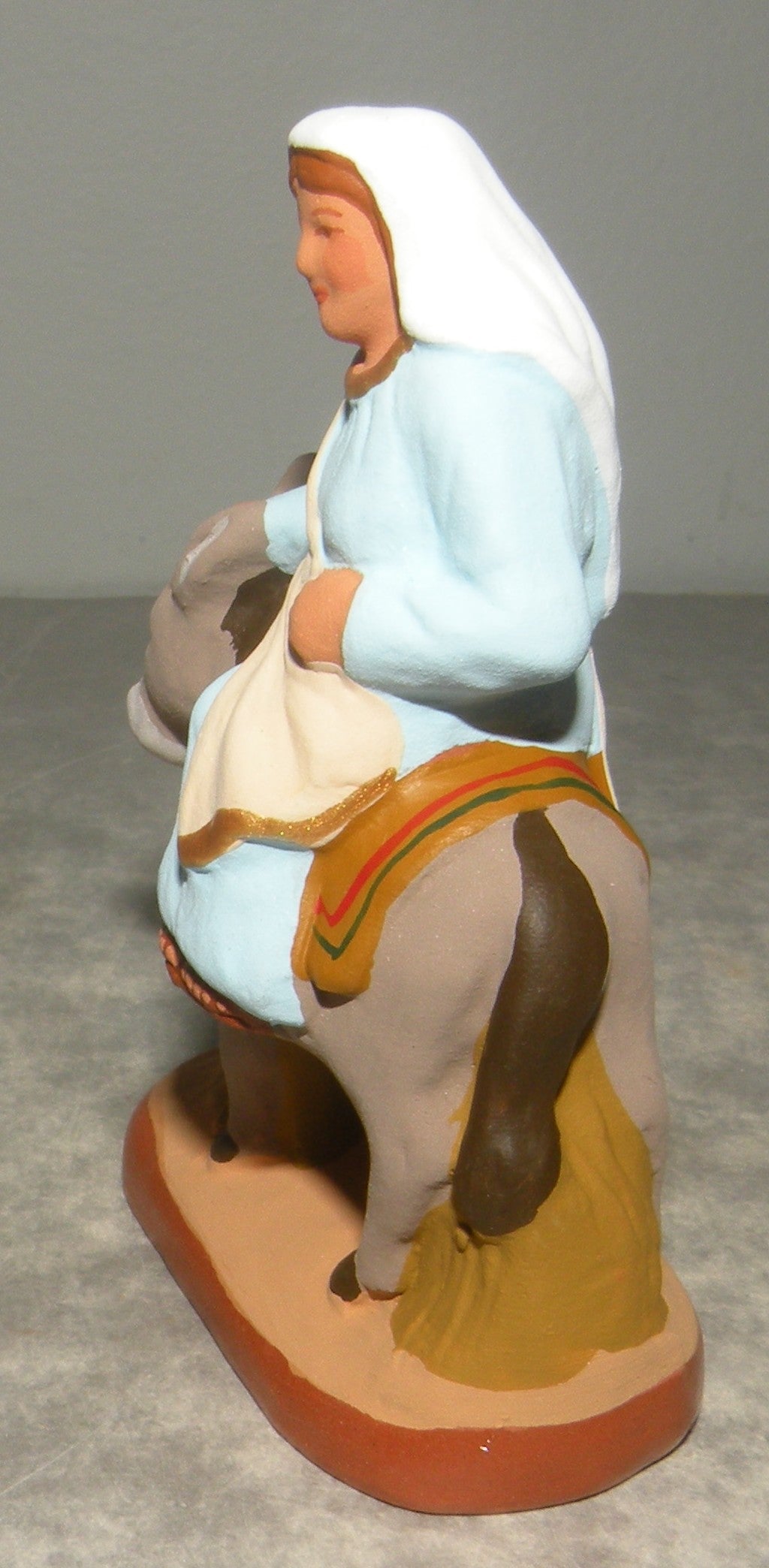 Blessed Virgin on Donkey going to Bethléem ,  Fouque 6 Cm