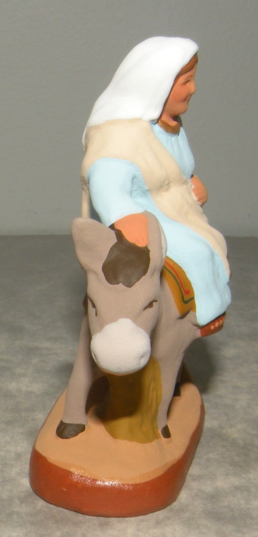 Blessed Virgin on Donkey going to Bethléem ,  Fouque 6 Cm