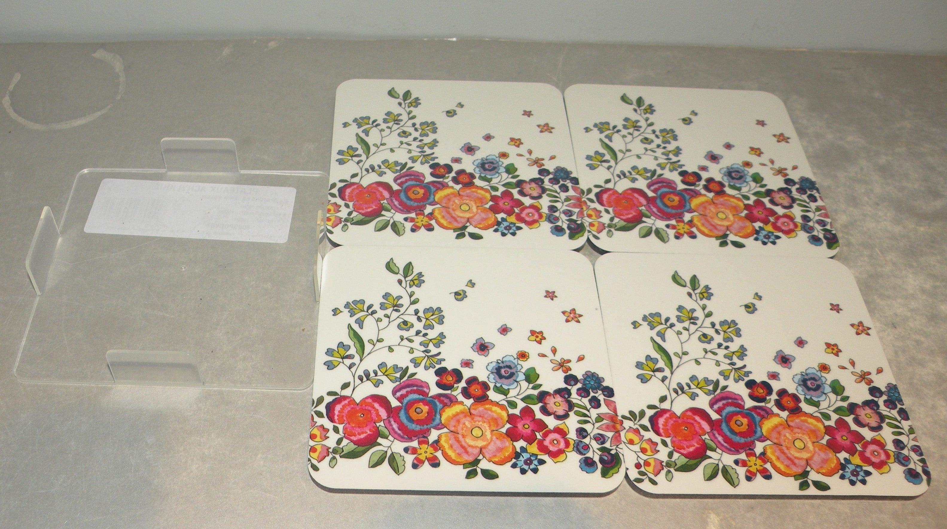 Set of 4 Glass Coasters,  Poesie