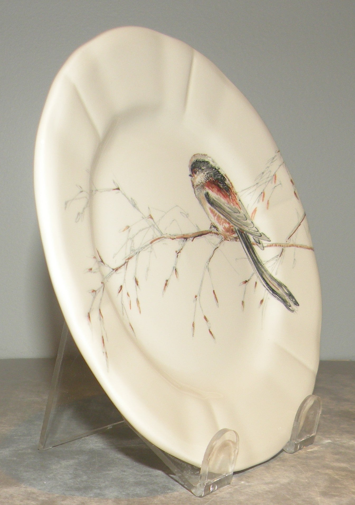 Bread & Butter Plate Long Tailed tit ,  Les Oiseaux de la Foret