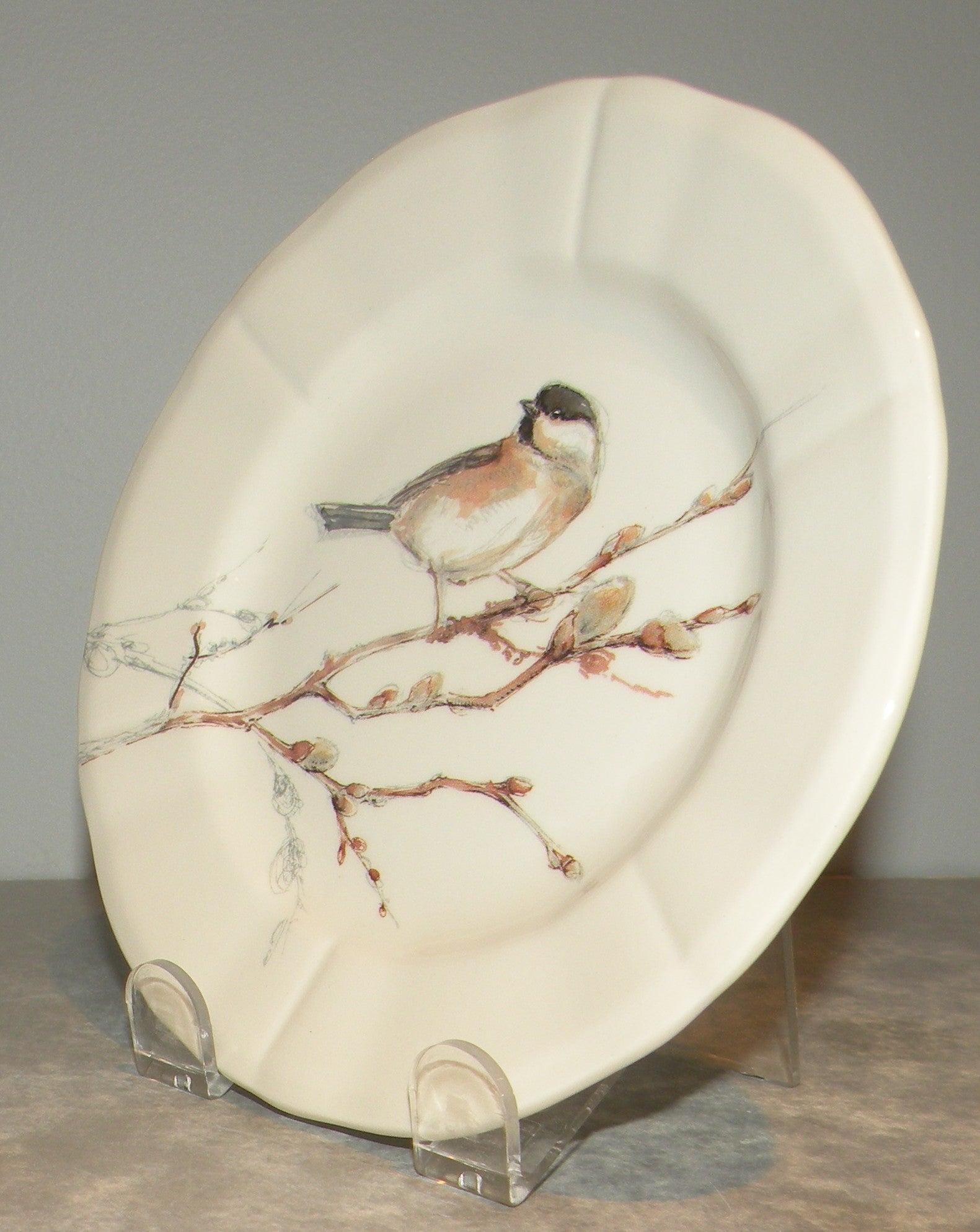 Bread & Butter Plate Barnacle tit ,  Les Oiseaux de la Foret