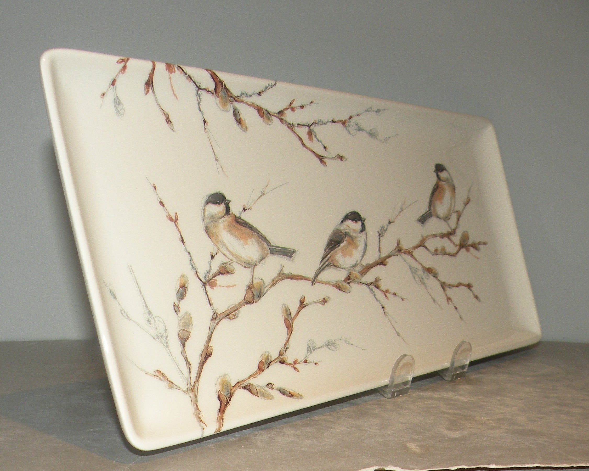 Oblong Serving Tray ,  Les Oiseaux de la Foret