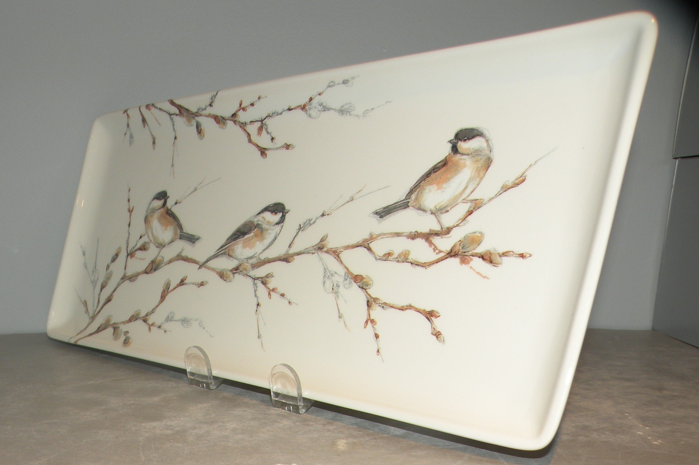 Oblong Serving Tray ,  Les Oiseaux de la Foret