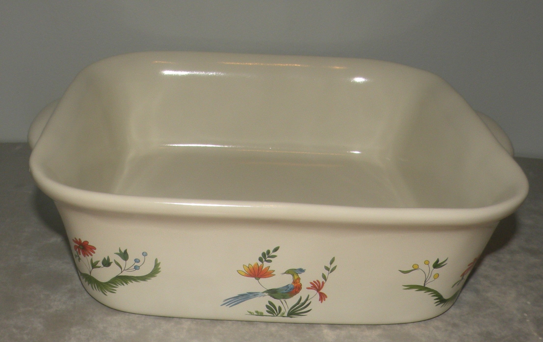 Square baking dish, Oiseaux de Paradis,