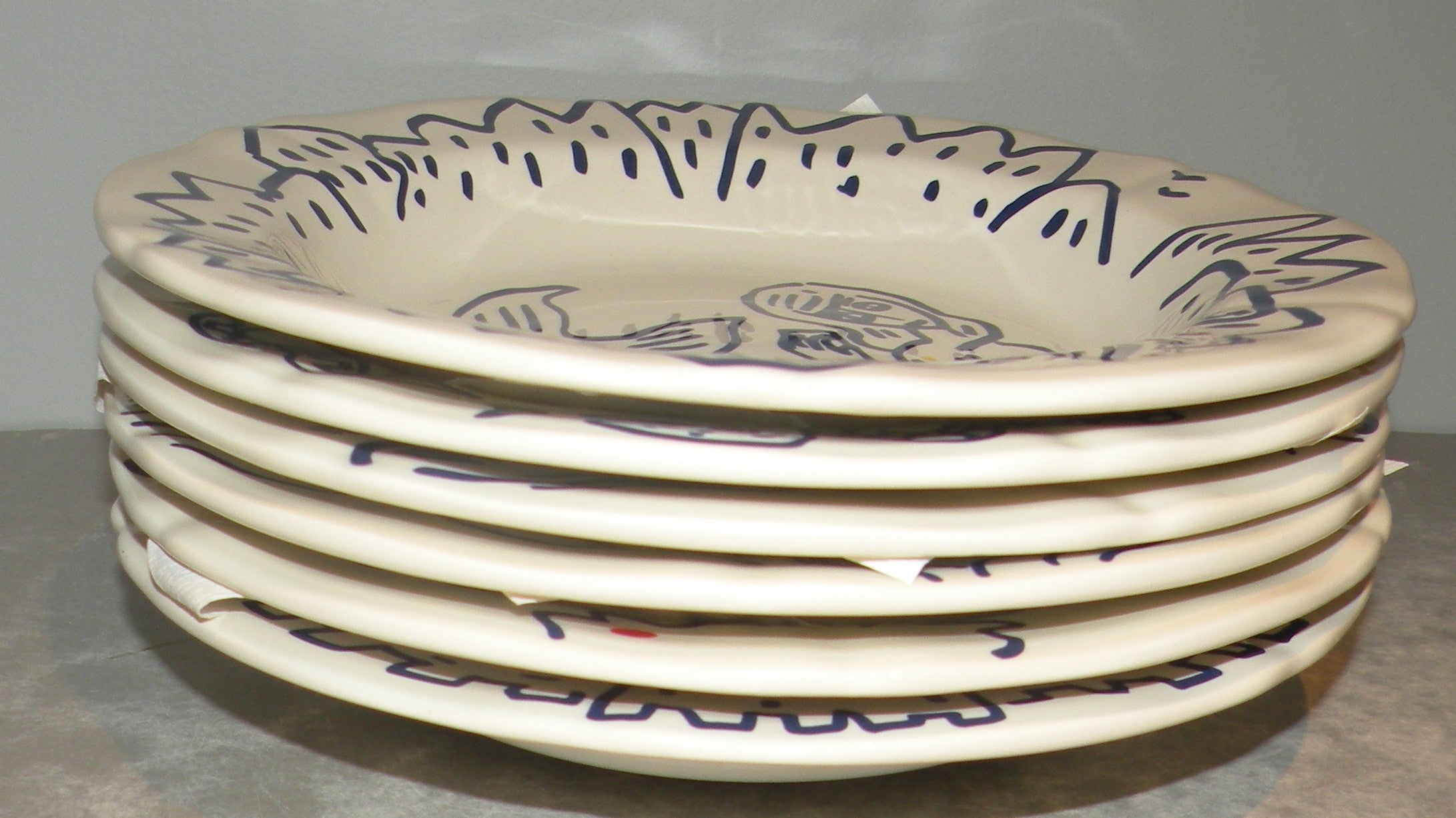 6 Rim Soup Plates Archipel Sentimental