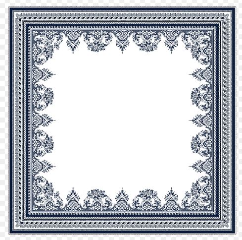 Small Square tablecloth ,  Les Depareillees in Blue