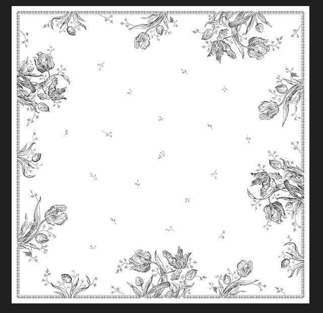 Small Square tablecloth  Tulipes Noires
