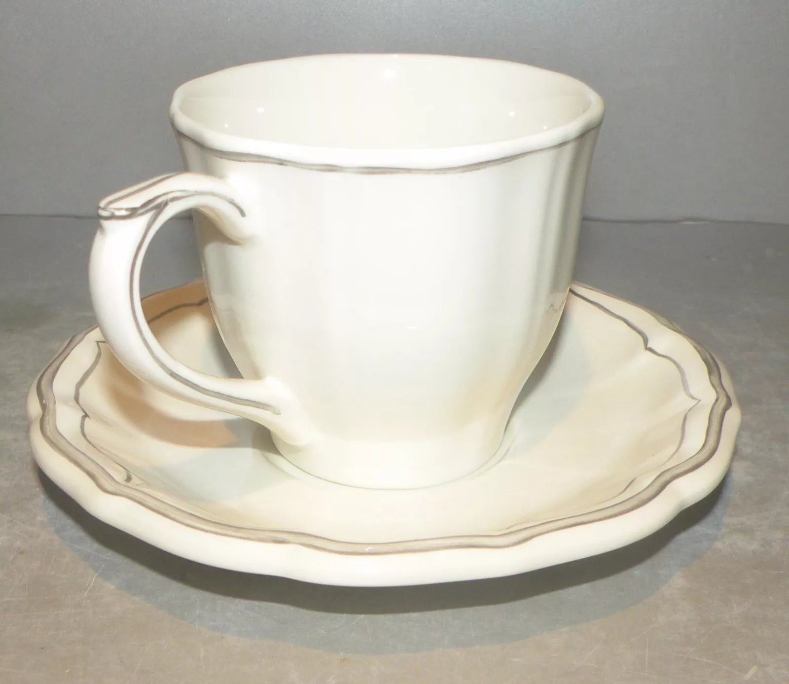 U.S. Tea Cup & Saucer, Filet Taupe