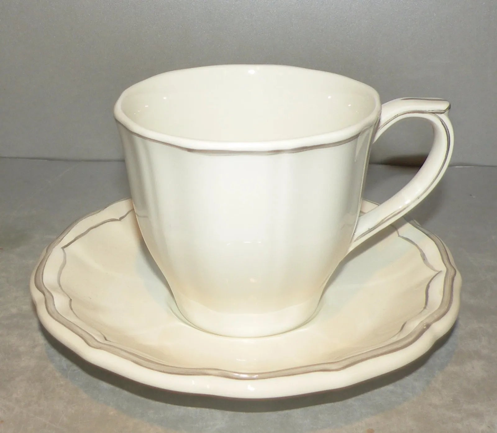 U.S. Tea Cup & Saucer, Filet Taupe