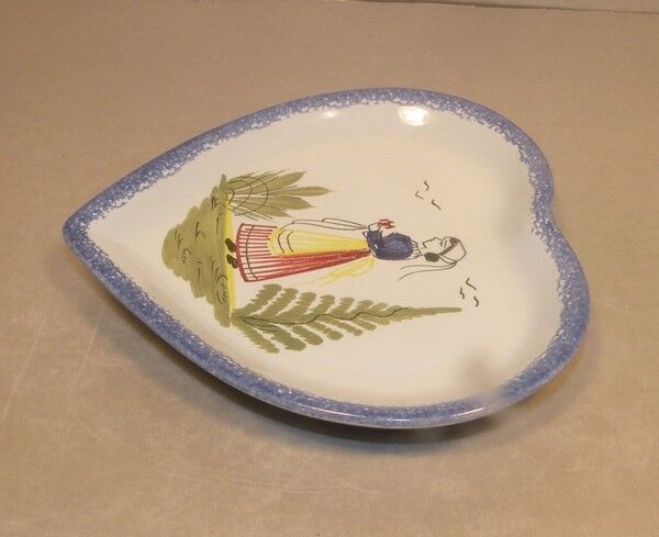 Heart dish, with a Woman  Mistral Blue