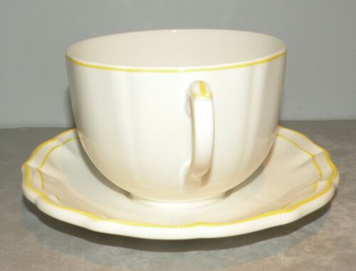 Jumbo Breakfast Cup & Saucer , Filet Citron ( Yellow )