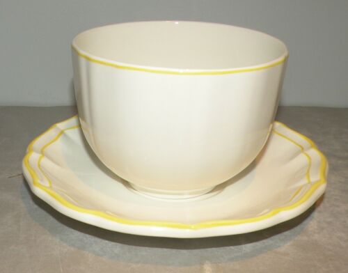 Jumbo Breakfast Cup & Saucer , Filet Citron ( Yellow )