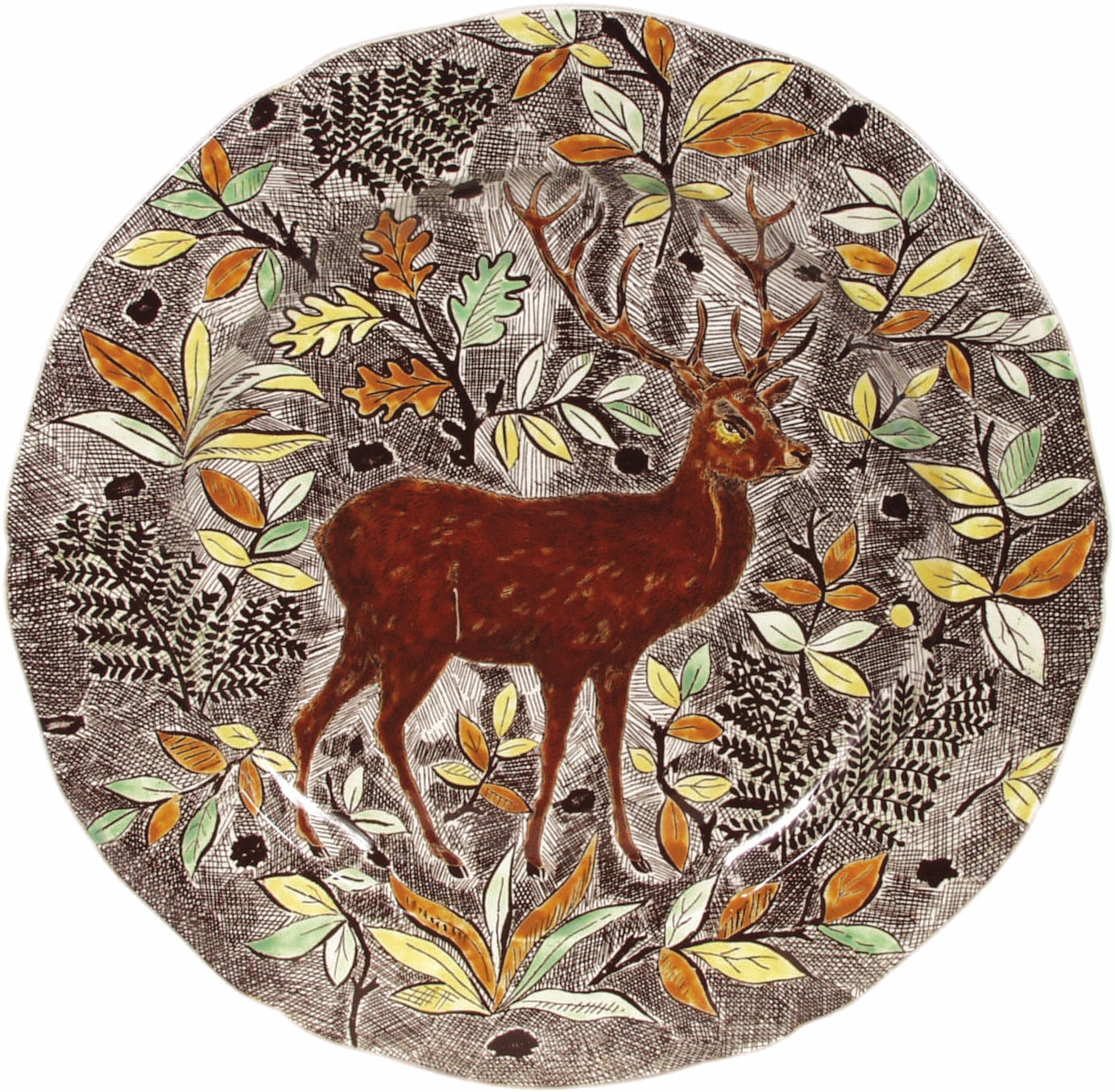 Round Flat Dish Stag, Rambouillet