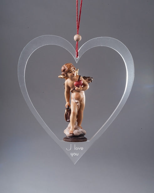 Cupid with heart of plexiglass    -  09338-G