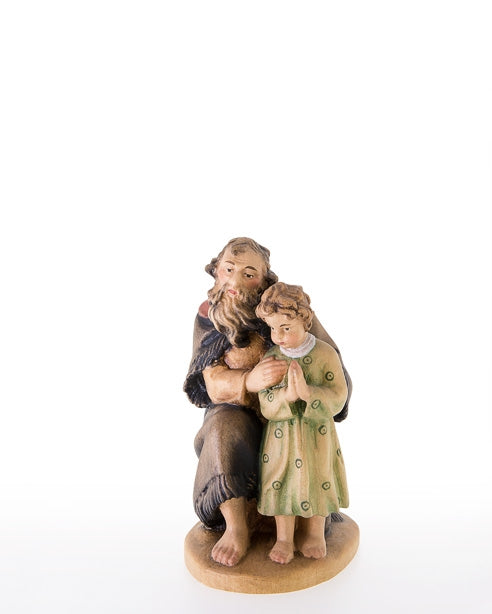 Shepherd kneeling with child , Reindl