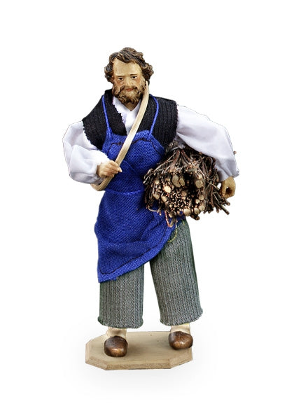 Shepherd with twigs and saw   - Folk nativity dressed- 10901-411