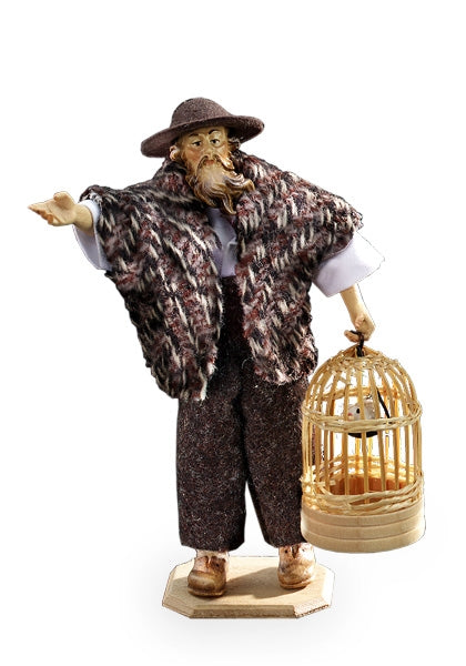 Shepherd with bird-cage - Folk nativity dressed- 10901-441