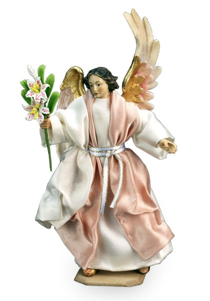 Angel Annunciation with lily - Folk nativity dressed- 10901-50