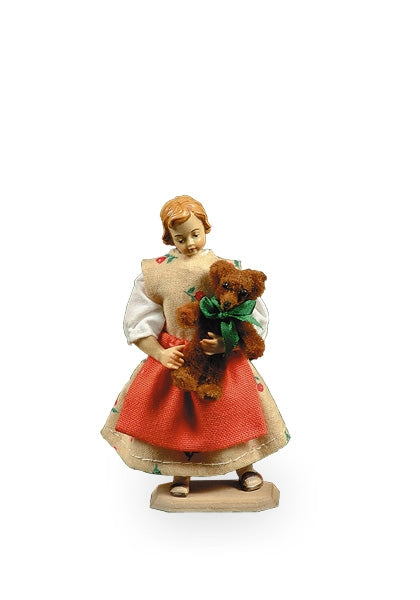 Girl with teddy bear - Folk nativity dressed- 10901-511