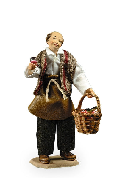 Cellarman with bottle and wine-glass - Folk nativity dressed- 10901-521