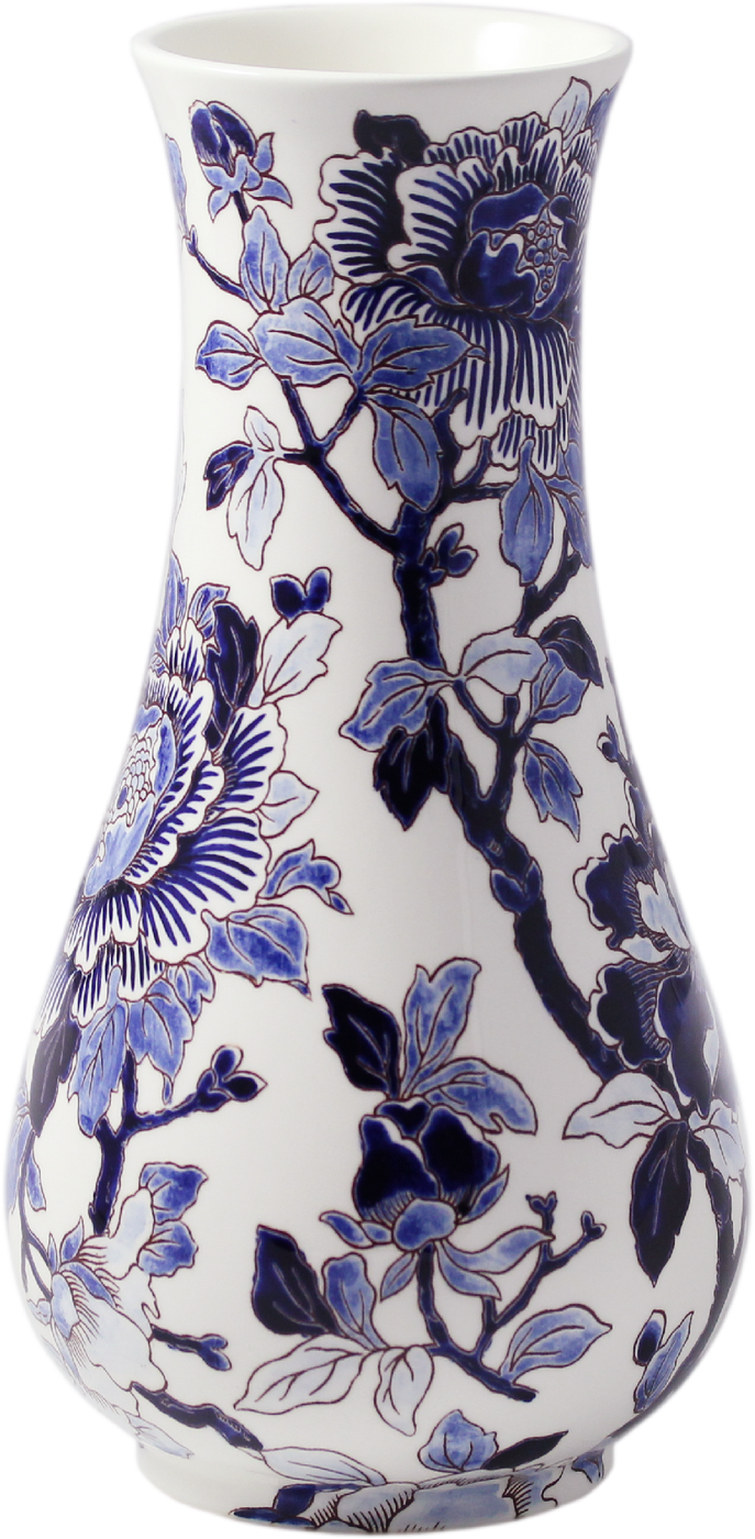 Small Vase Museum Hand Painted Pivoines Bleues