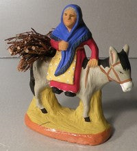 Woman on a donkey, Fouque, 6 cm