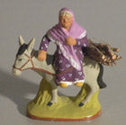 Woman on a donkey, Fouque , 9 cm