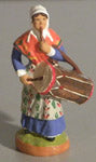 Woman playing tambourine, Fouque, 9 cm