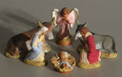 Nativity scene 6 caracters, Fouque, 9 cm