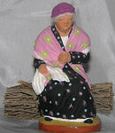 Old woman seated on firewood, Fouque , 13 cm