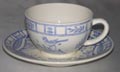 Tea Cup & Saucer, Oiseau Bleu Mono
