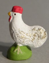 White rooster, Didier, 4cm