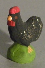 Black rooster, Didier, 4cm