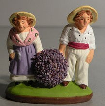 The couple of childen with lot of lavender, Didier, 7 cm