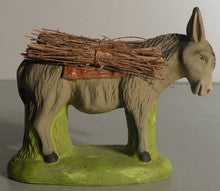 Donkey carrying a bundle of wood, Didier , 10 cm