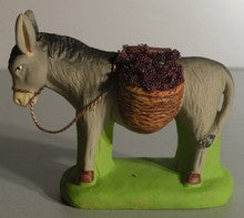 Donkey carrying basket of grapes, Didier , 10 cm