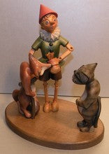 Pinocchio with cat and fox with pedestal, 00611, Lepi