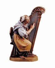 Woman playing harp, Rustic