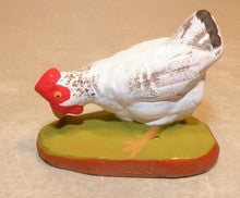 White Hen pecking,  Fouque, 9 cm