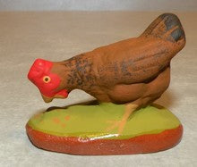 Red Hen pecking,  Fouque, 9 cm