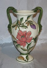 Urbino Vase, Grandes Fleurs, Art Faience