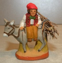Man on a donkey with a bundle of wood,  Fouque, 4 cm