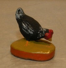 Picking hen (black),  Fouque, 4 cm
