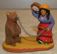 Gypsy woman with a bear,  Fouque, 4 cm