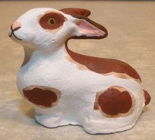 Rabbit (brown and white), Fouque, 9 cm