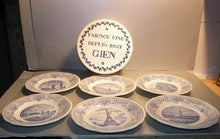 6 Dessert Plates Monuments of Paris, Gien