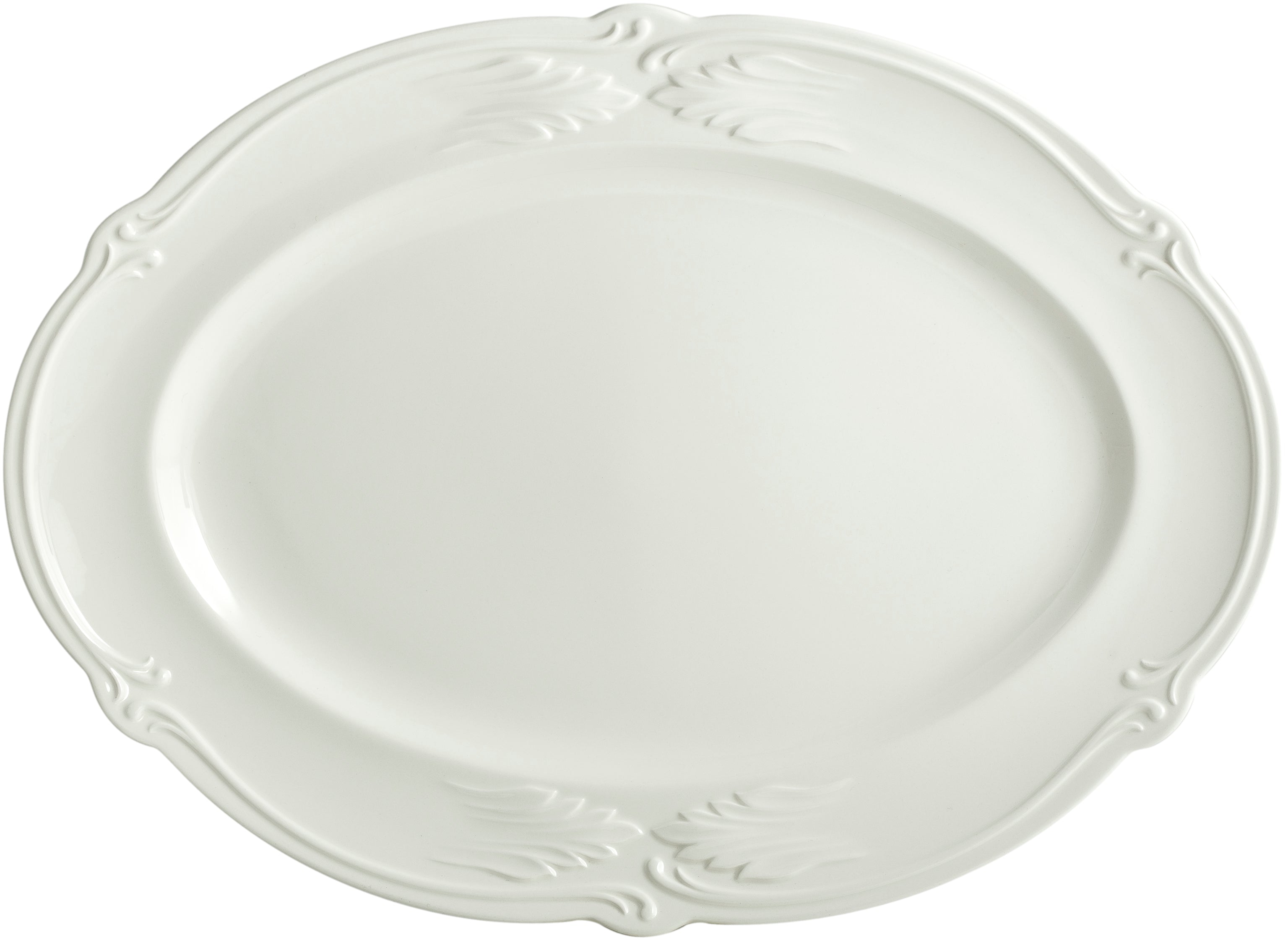 Oval Platter, Rocaille White