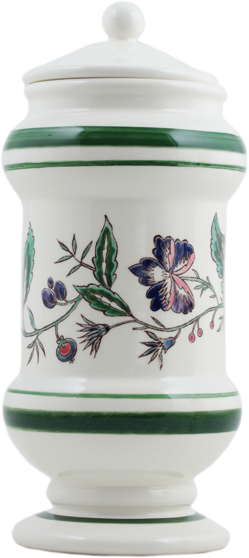 Pharmacy Jar Floral , Dominote Hand Painted