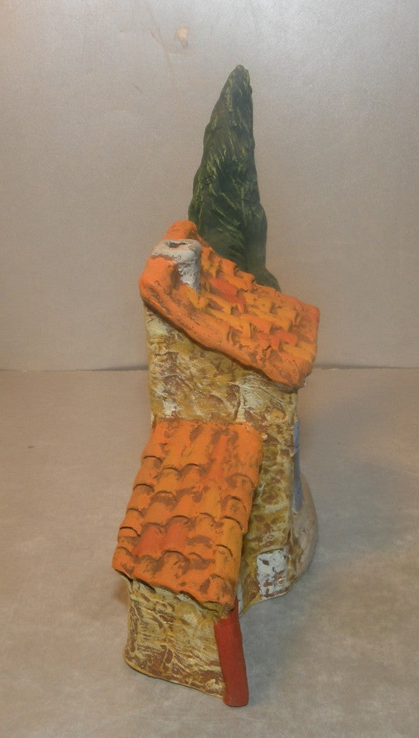 House with cypres, (all clay), Fouque 2 cm